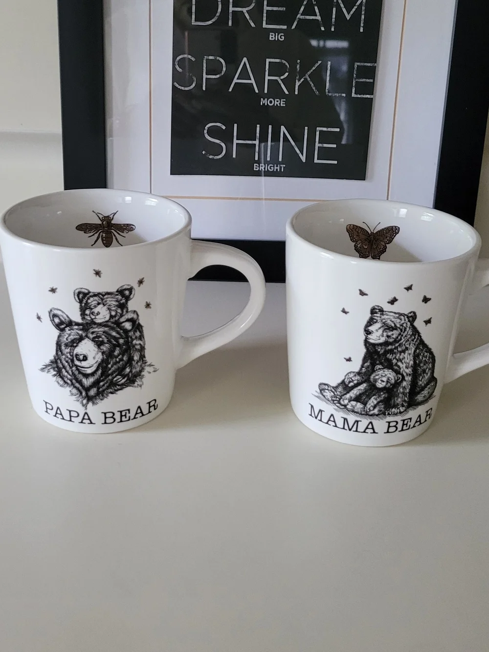 Williams Sonoma Papa Bear & Mama Bear Ceramic Mug Set